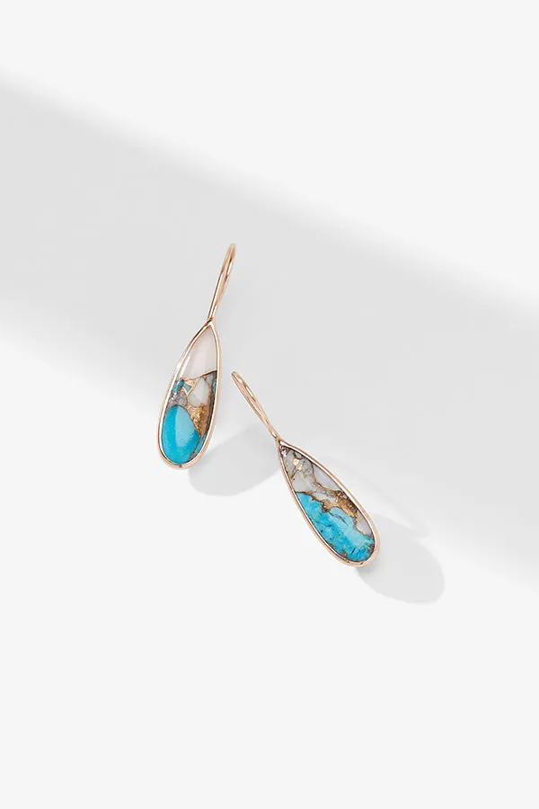 Brenna Earrings :: Teal / Ivory Multi