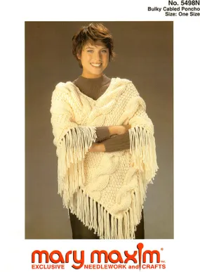 Bulky Cabled Poncho Pattern