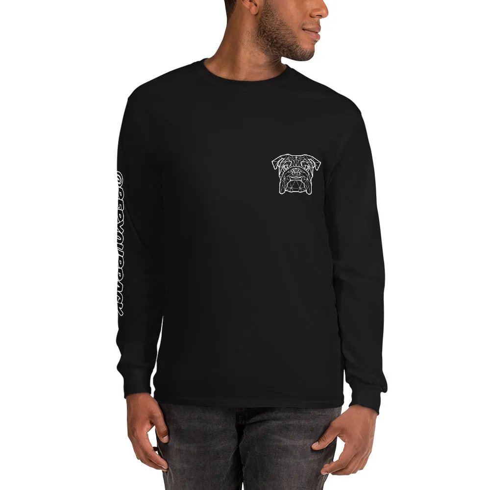 Bulldog White Unisex Long Sleeve Shirt