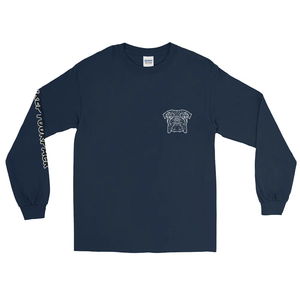 Bulldog White Unisex Long Sleeve Shirt