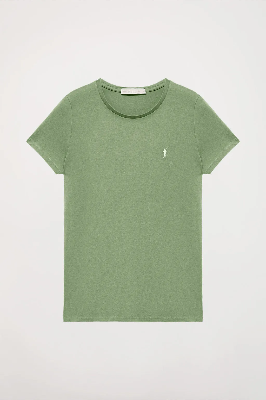 Camiseta básica verde lodo de manga corta con logo Rigby Go