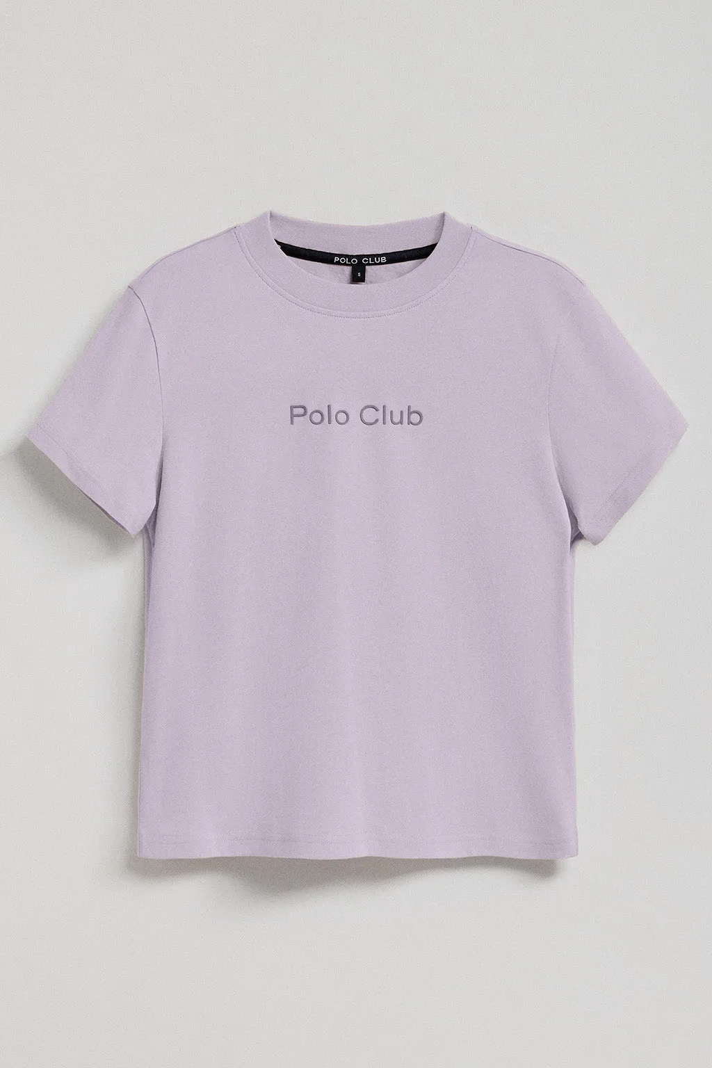 Camiseta Tori boxy fit azul lavanda de acabado peach effect con logo Minimal Combo Polo Club