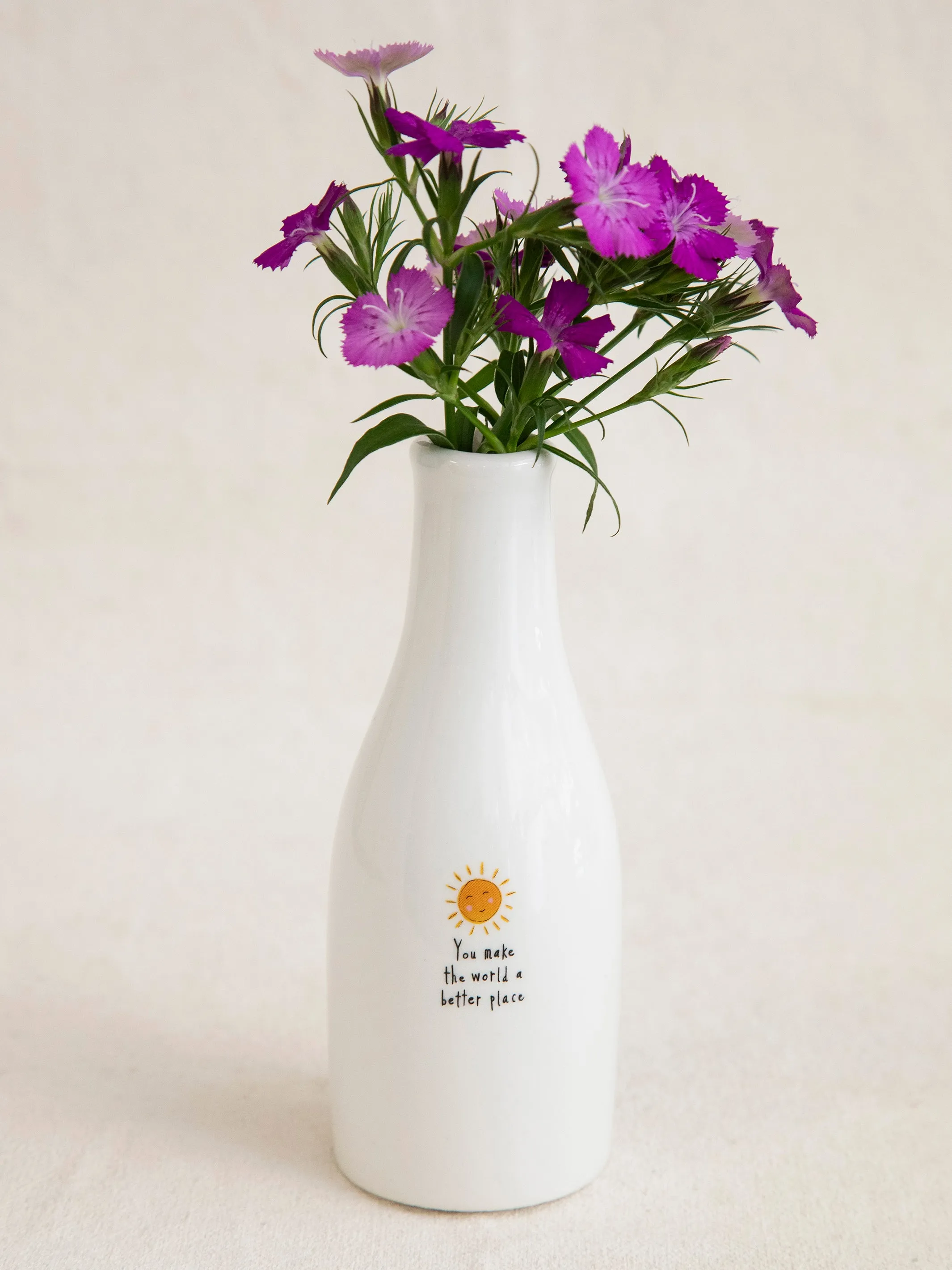 Ceramic Bud Vase - Sunshine You Make The World Better