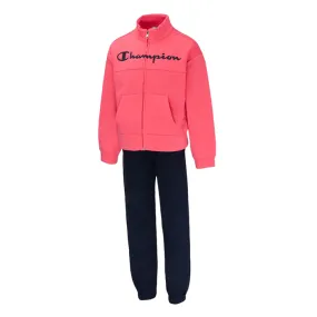 Champion girl's tracksuit with full zip sweatshirt 404921 PS083 pink-blue