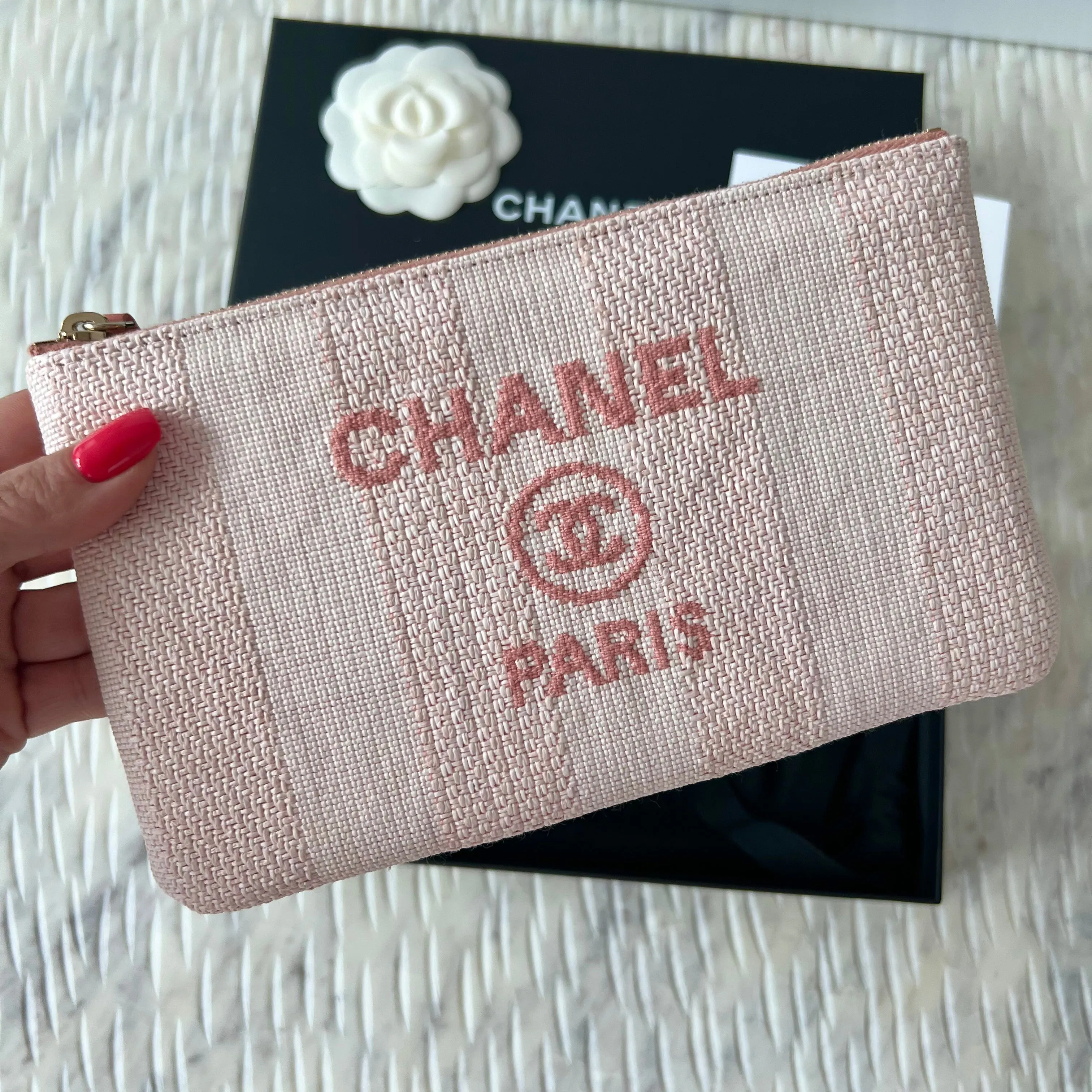 Chanel Deauville Raffia Pouch