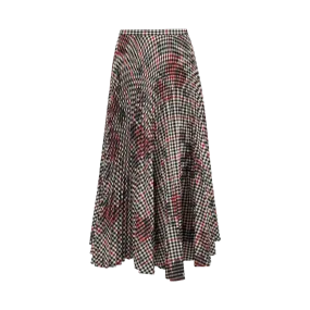 Checked Midi Skirt