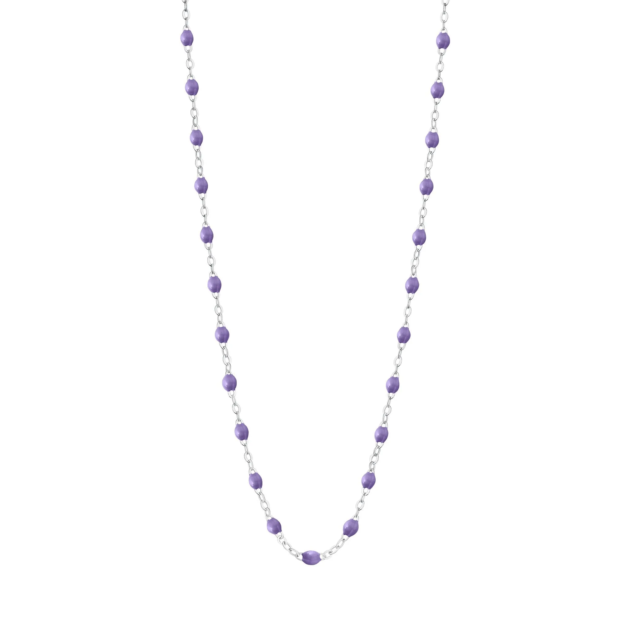 Classic Gigi Mauve necklace, White Gold, 16.5"