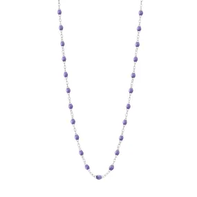 Classic Gigi Mauve necklace, White Gold, 16.5"