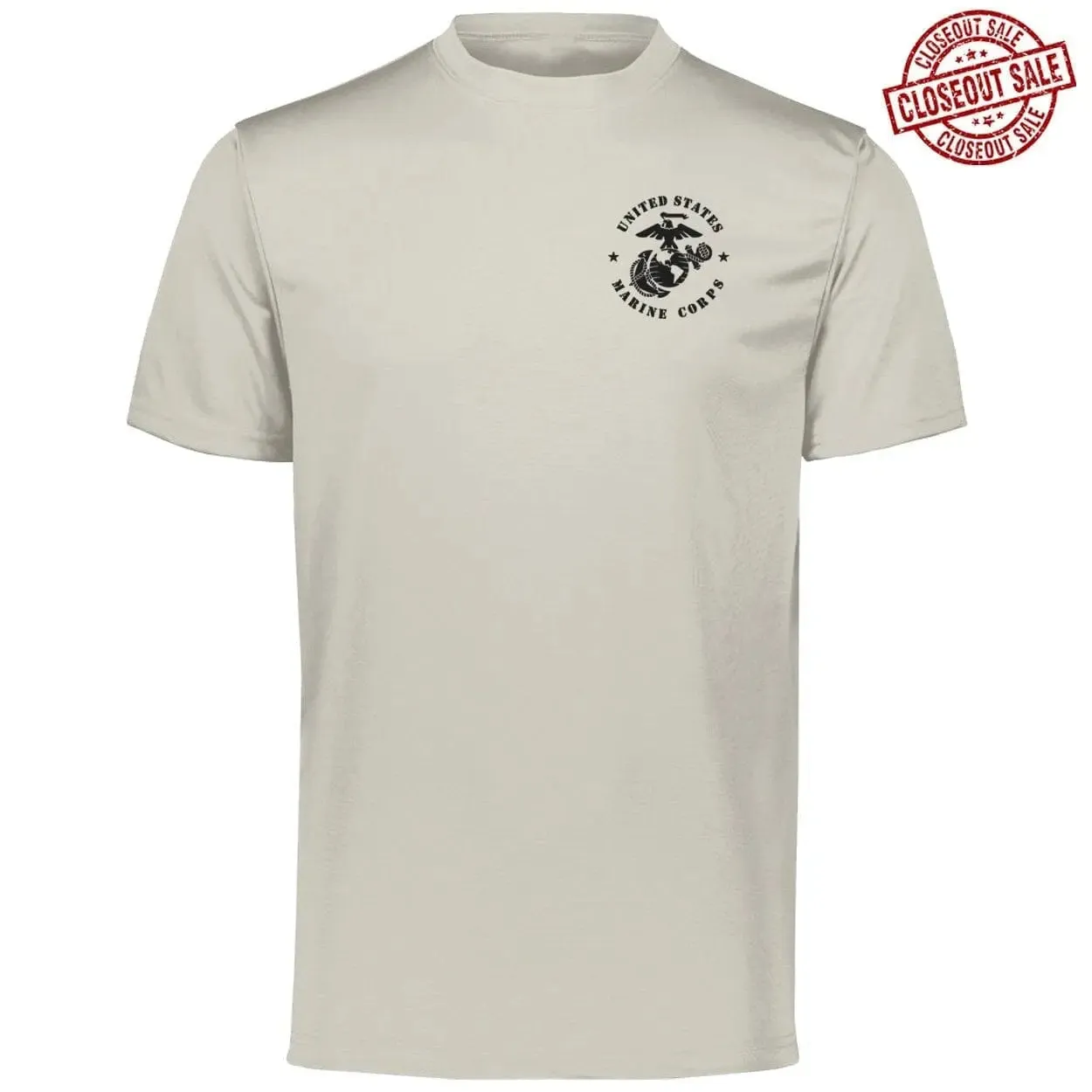 Closeout Full Circle Black USMC Chest Seal Performance Tee