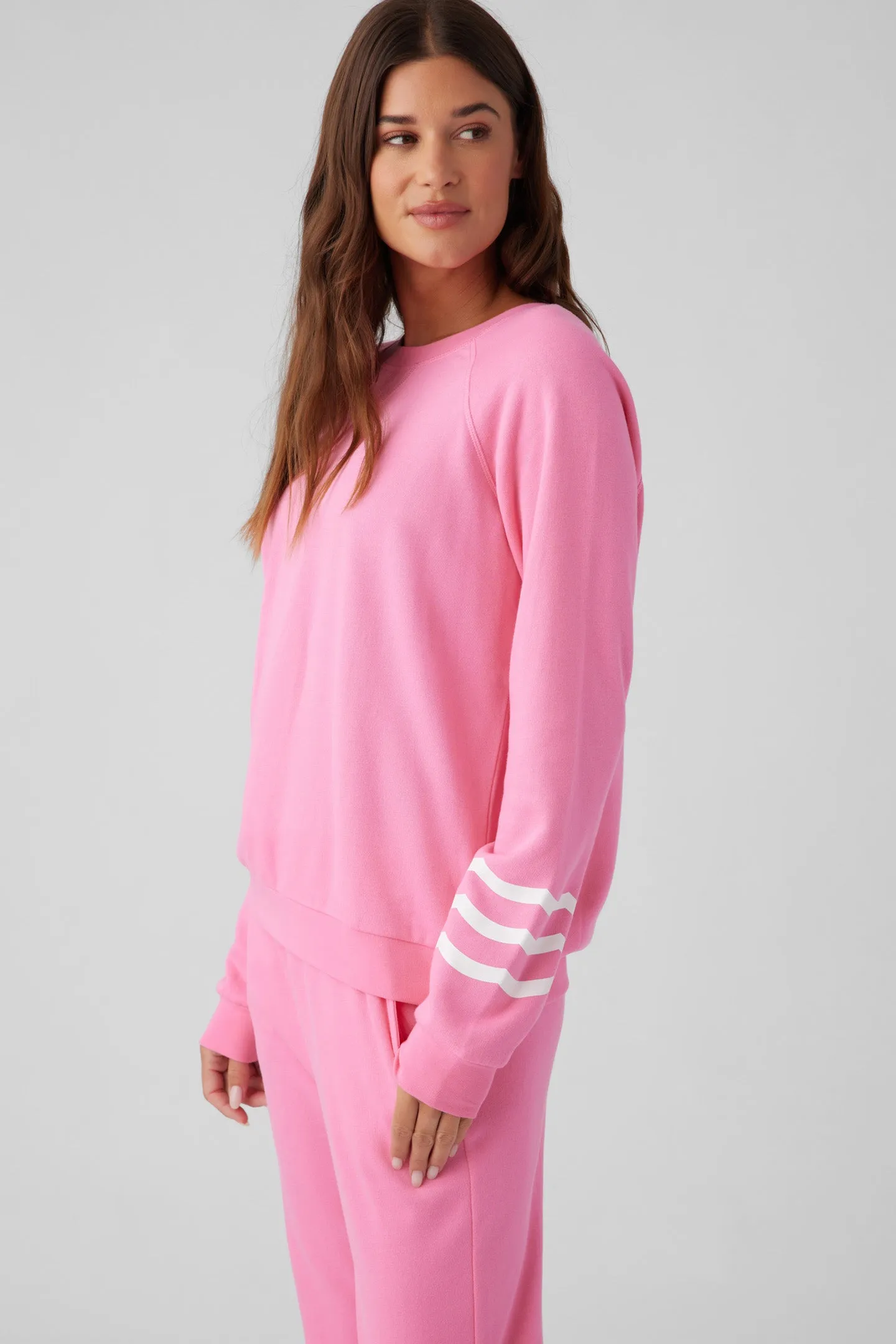 Coastal Waves Pullover - Punk Pink