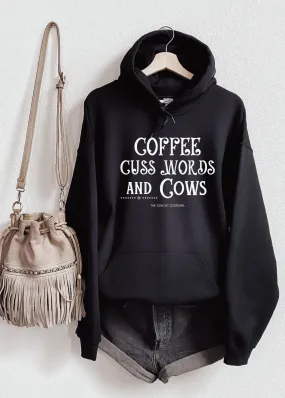 Coffee Cuss Words Cows Hoodie