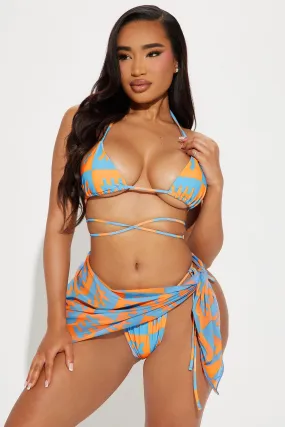 Corina 3 Piece Bikini Set - Blue/combo