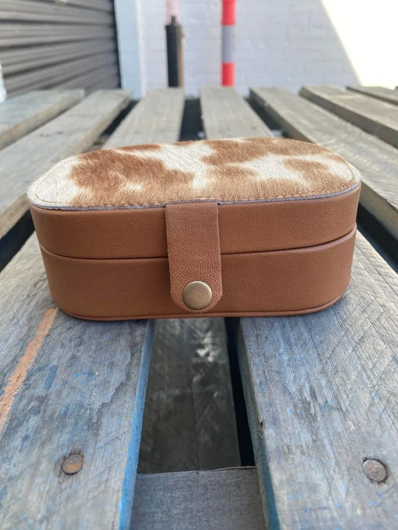 Cowhide Travel Jewellery Box