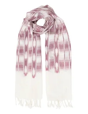 Cream & Pink Banded Stripes Scarf