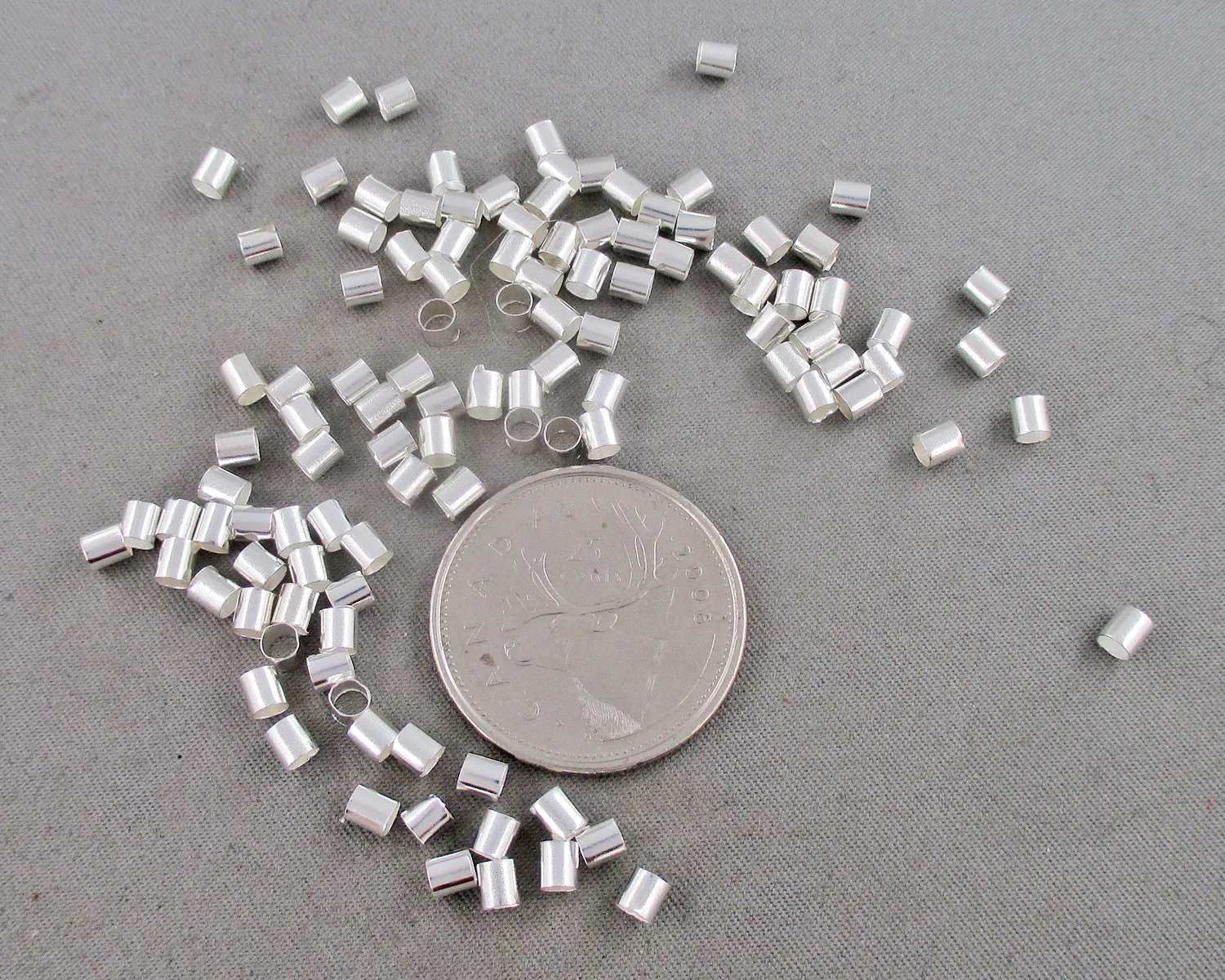 Crimp Beads Silver Tone 3mm 5g ~200 pcs (1404)