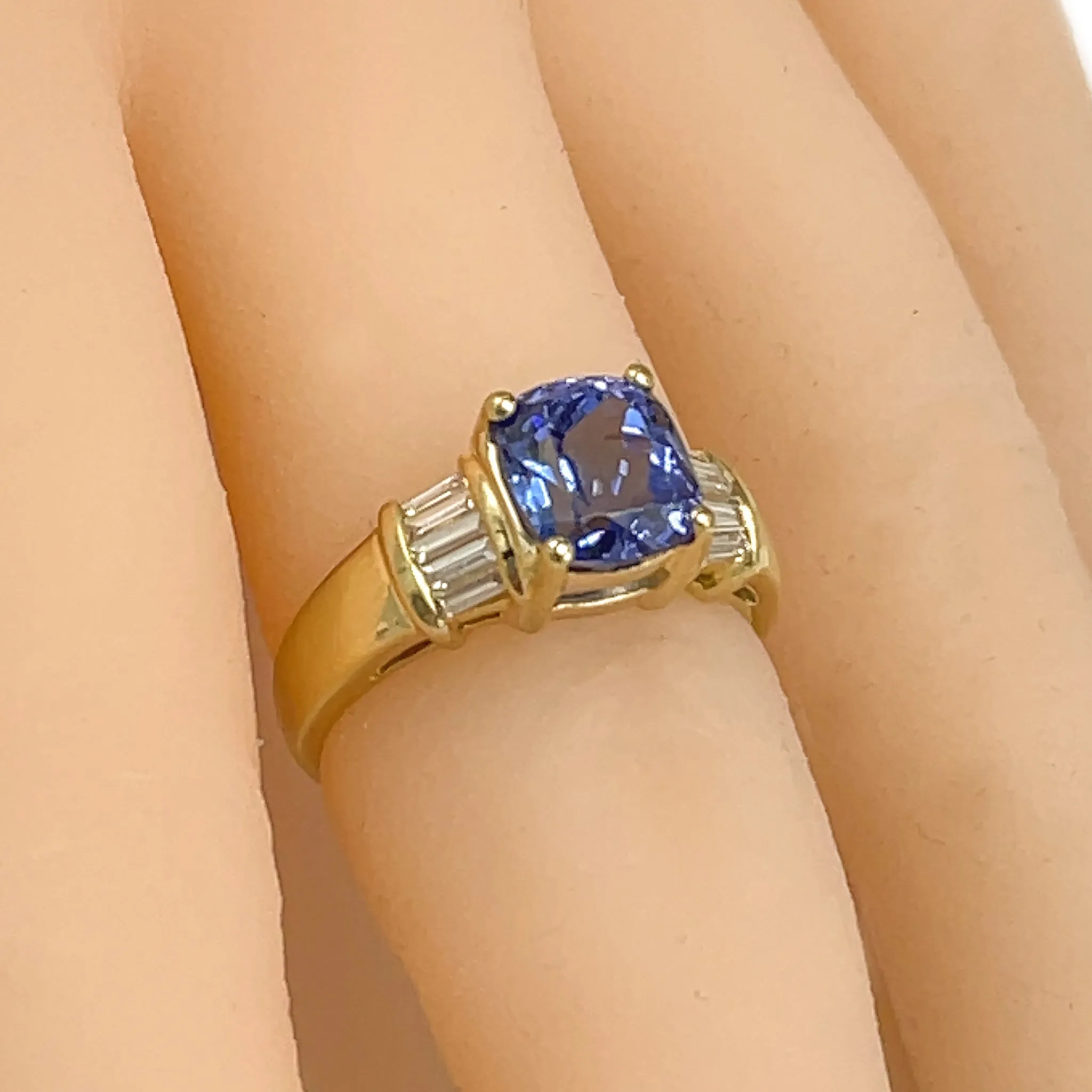 Cushion Cut Sapphire & Diamond Ring