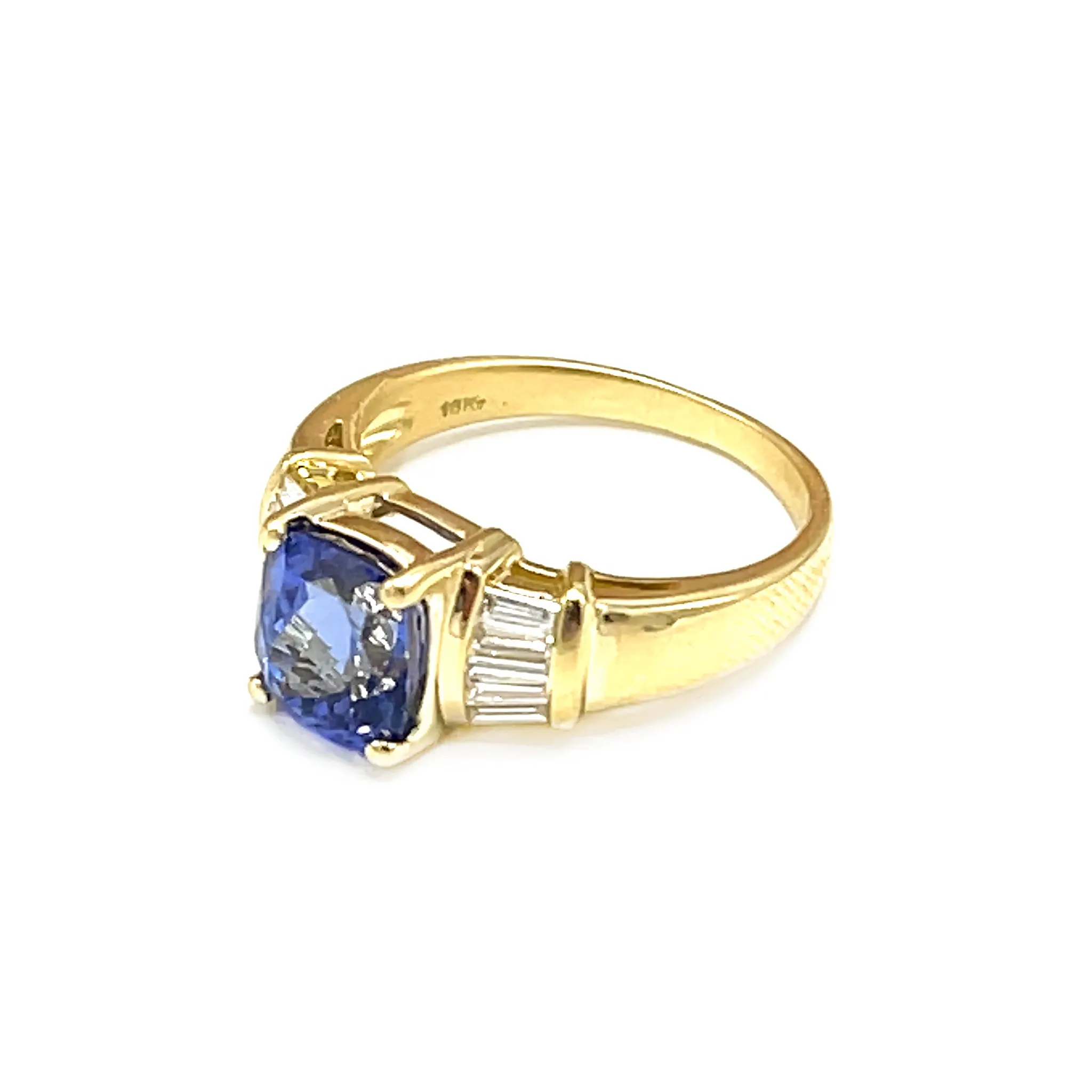 Cushion Cut Sapphire & Diamond Ring