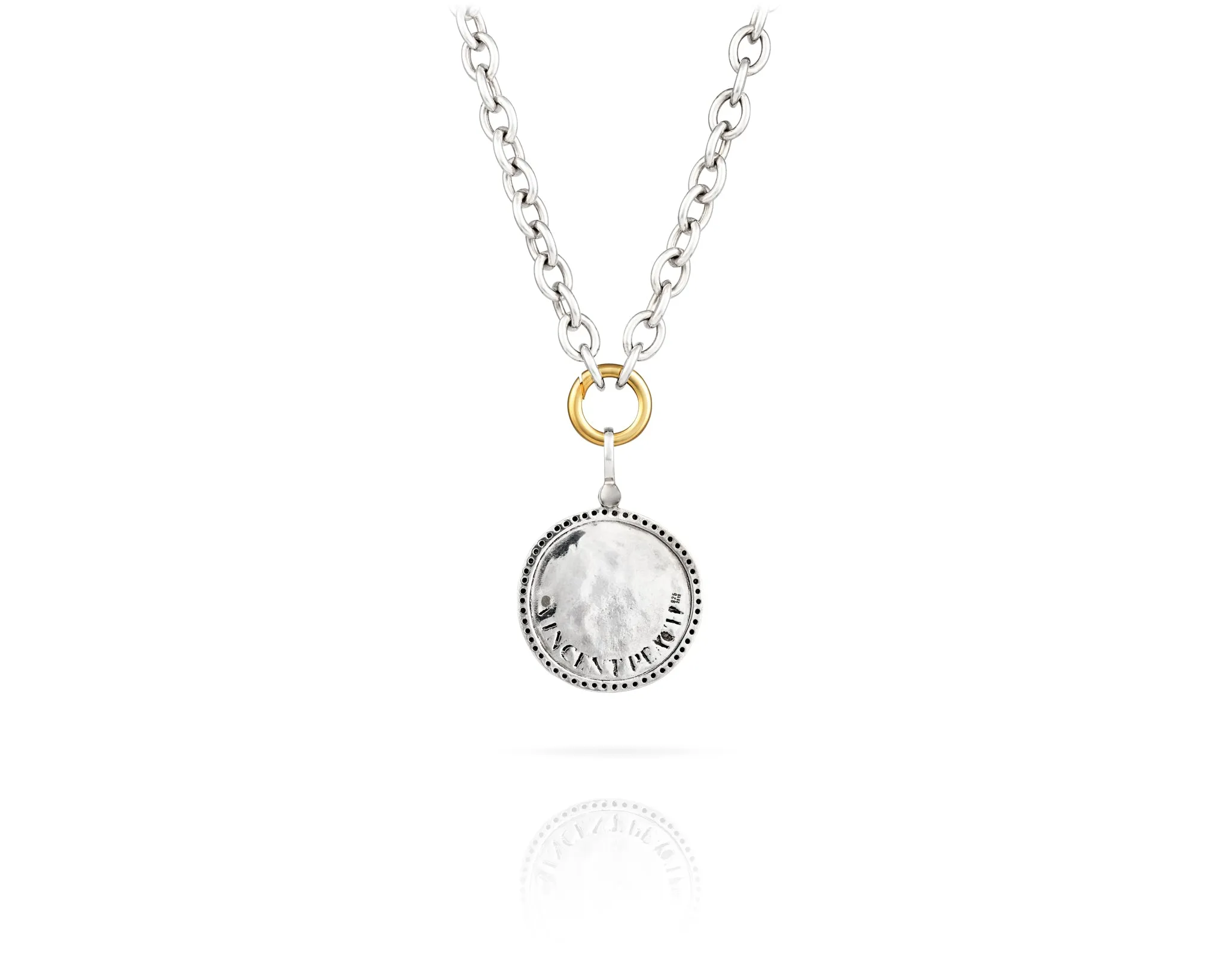 Diamond Trojan Coin Chain Necklace