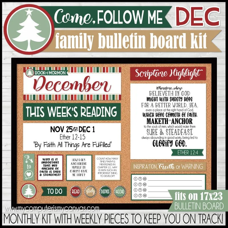 DISCOUNTED 2024 CFM Book of Mormon Family Bulletin Board Kit JAN-DEC {PRINTABLE}