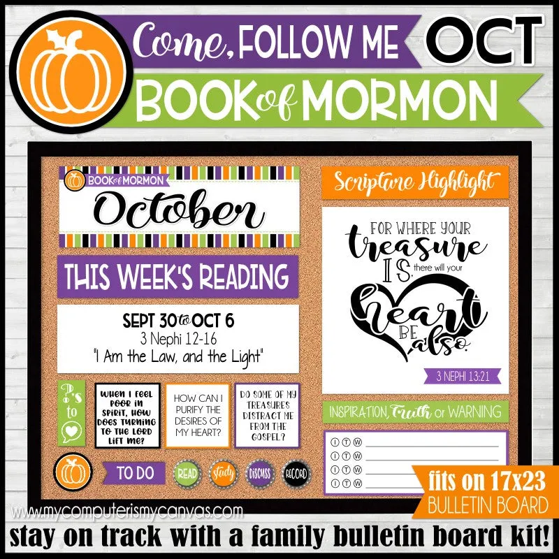 DISCOUNTED 2024 CFM Book of Mormon Family Bulletin Board Kit JAN-DEC {PRINTABLE}