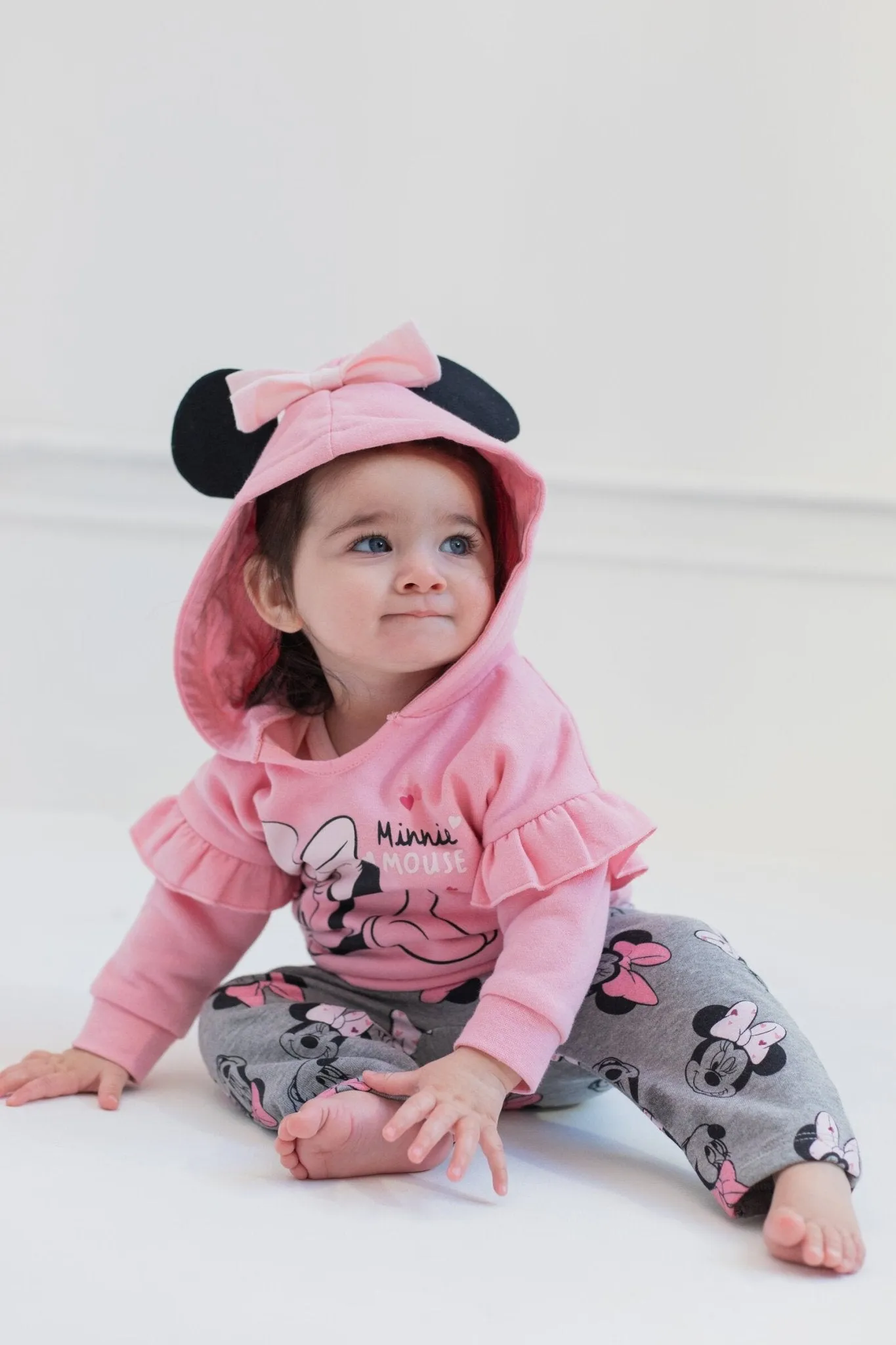 Disney Fleece Pullover Hoodie Bodysuit and Pants 3 Piece Outfit Set