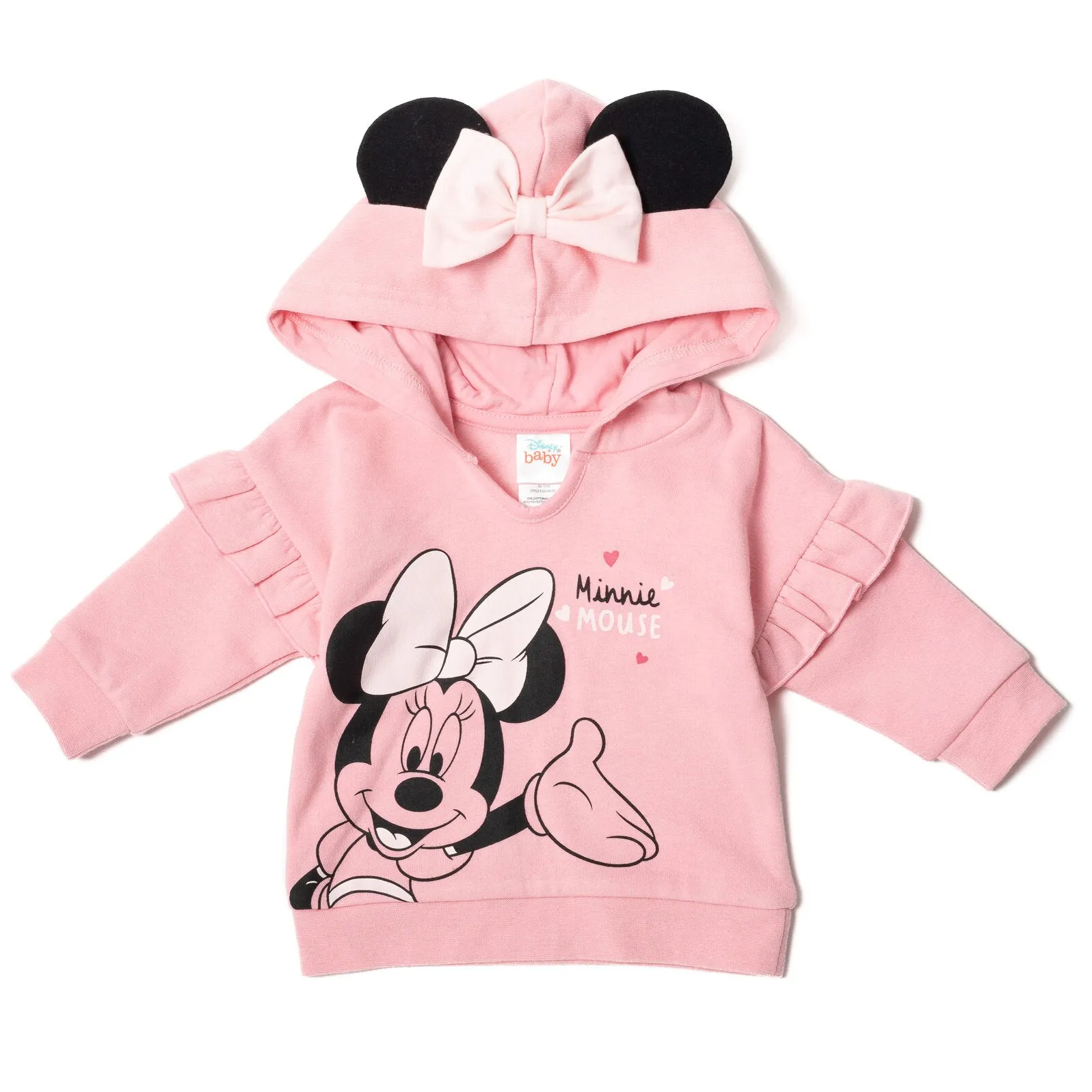 Disney Fleece Pullover Hoodie Bodysuit and Pants 3 Piece Outfit Set