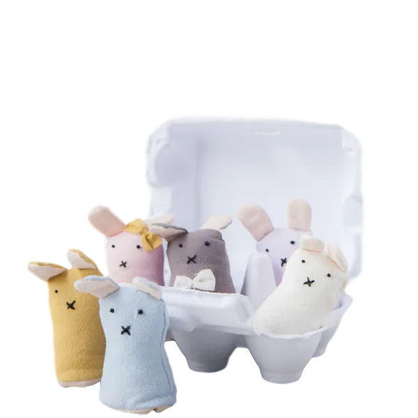 Down to the Woods Finger Puppet Bunch of Bunnies in a Carton