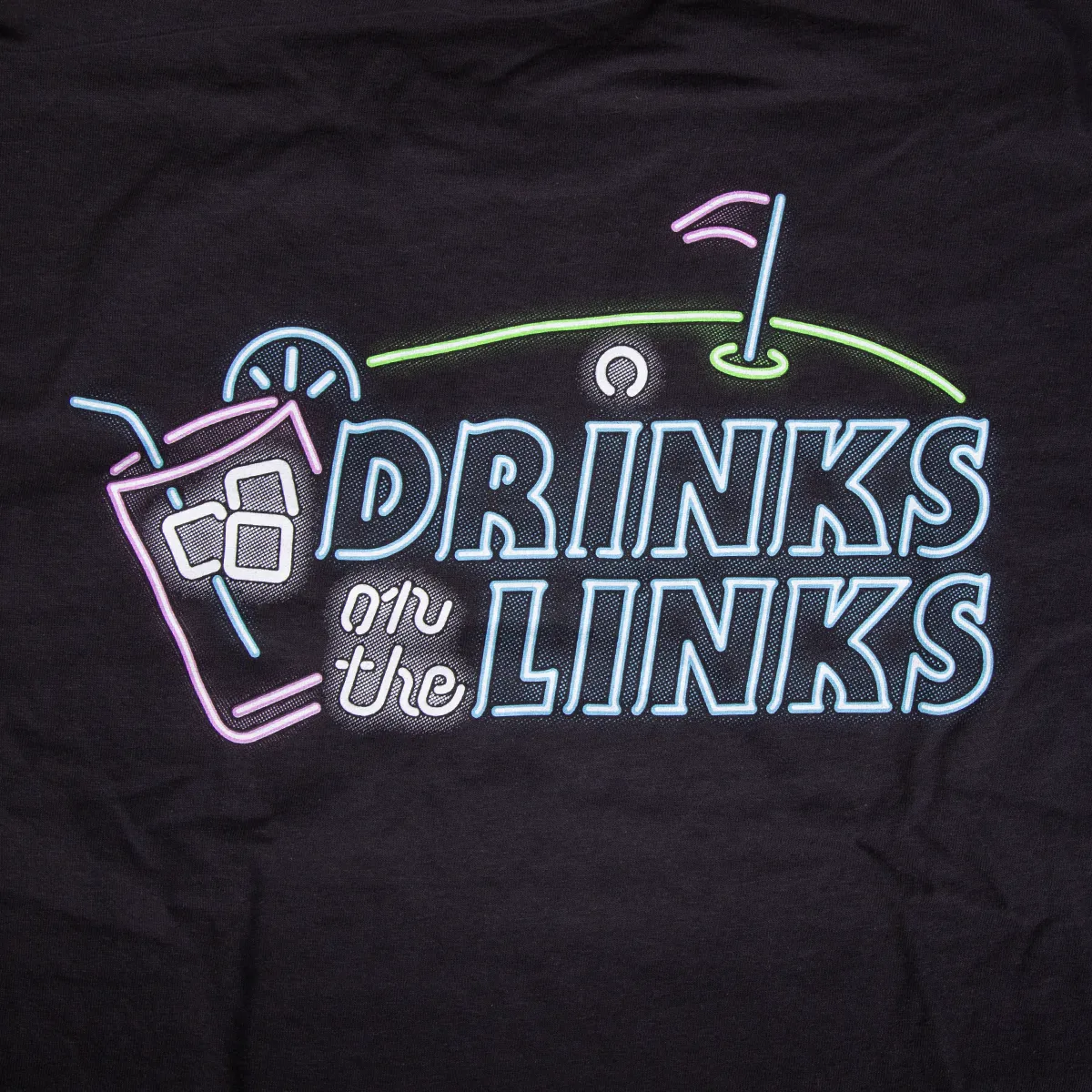 Drinks on the Links Neon Pocket Tee