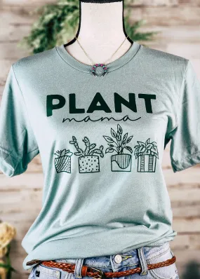 Dusty Blue Plant Mama Short Sleeve Graphic Tee