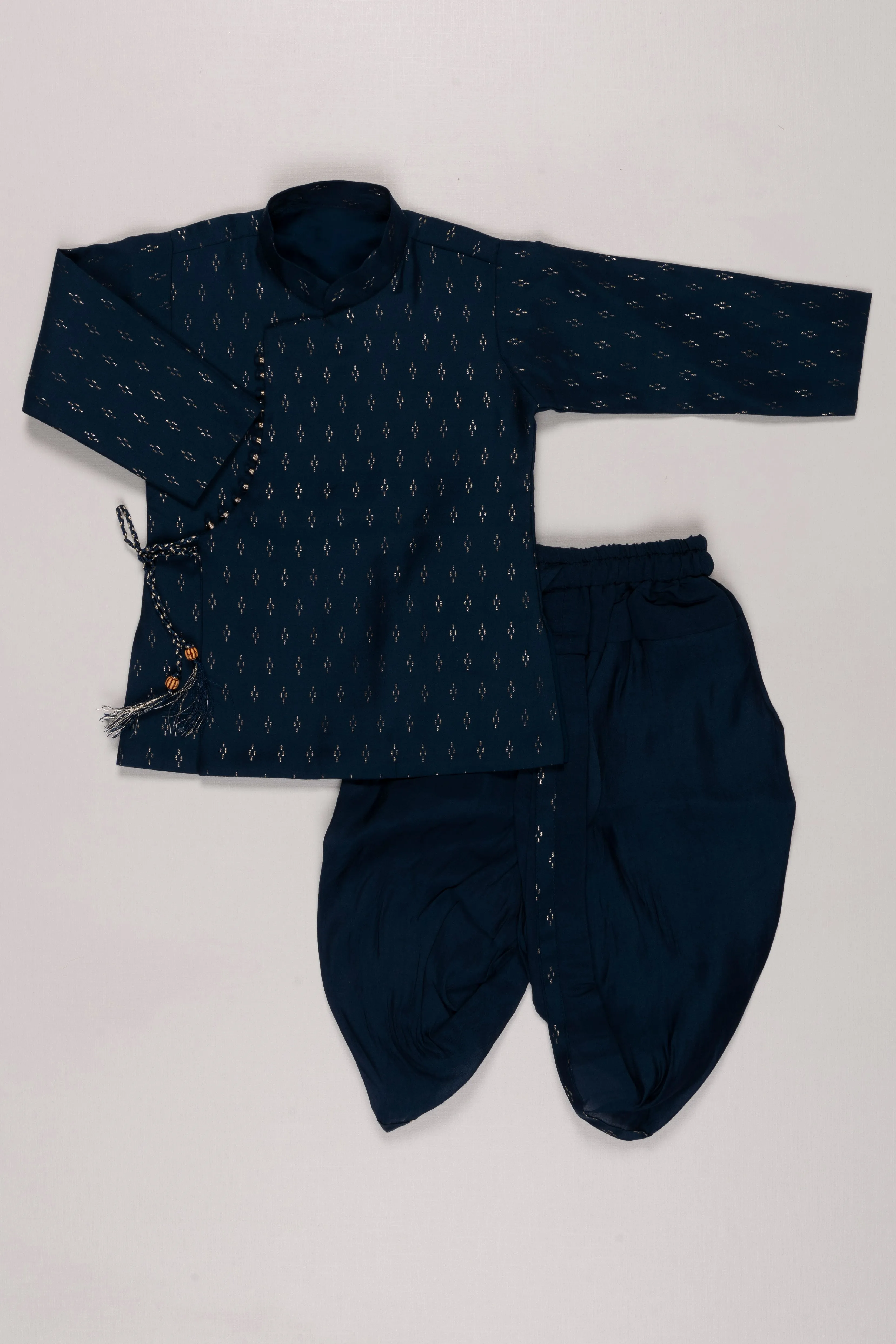 Elegant Navy Blue Dhoti Kurta Set for Boys - Traditional and Stylish