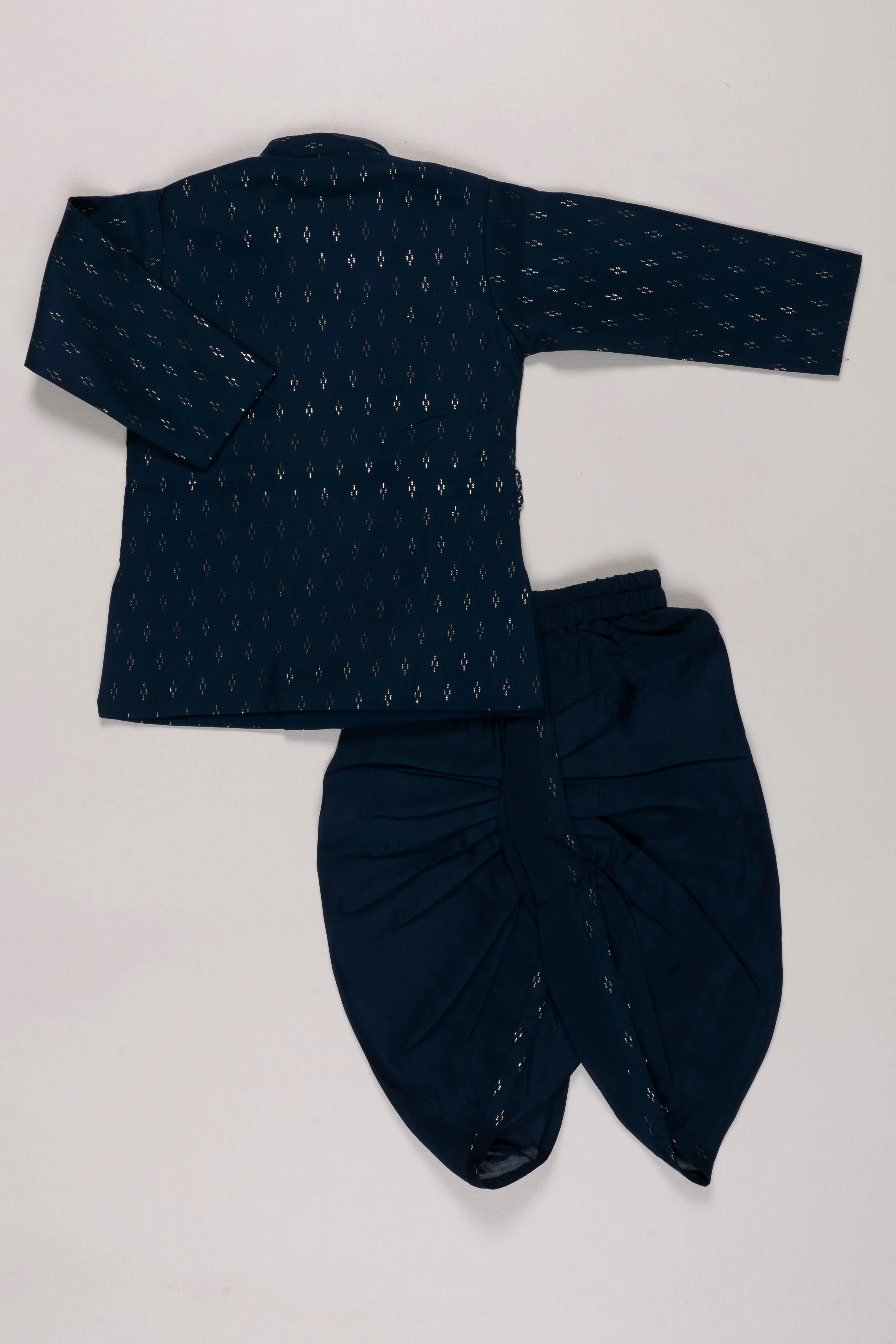 Elegant Navy Blue Dhoti Kurta Set for Boys - Traditional and Stylish