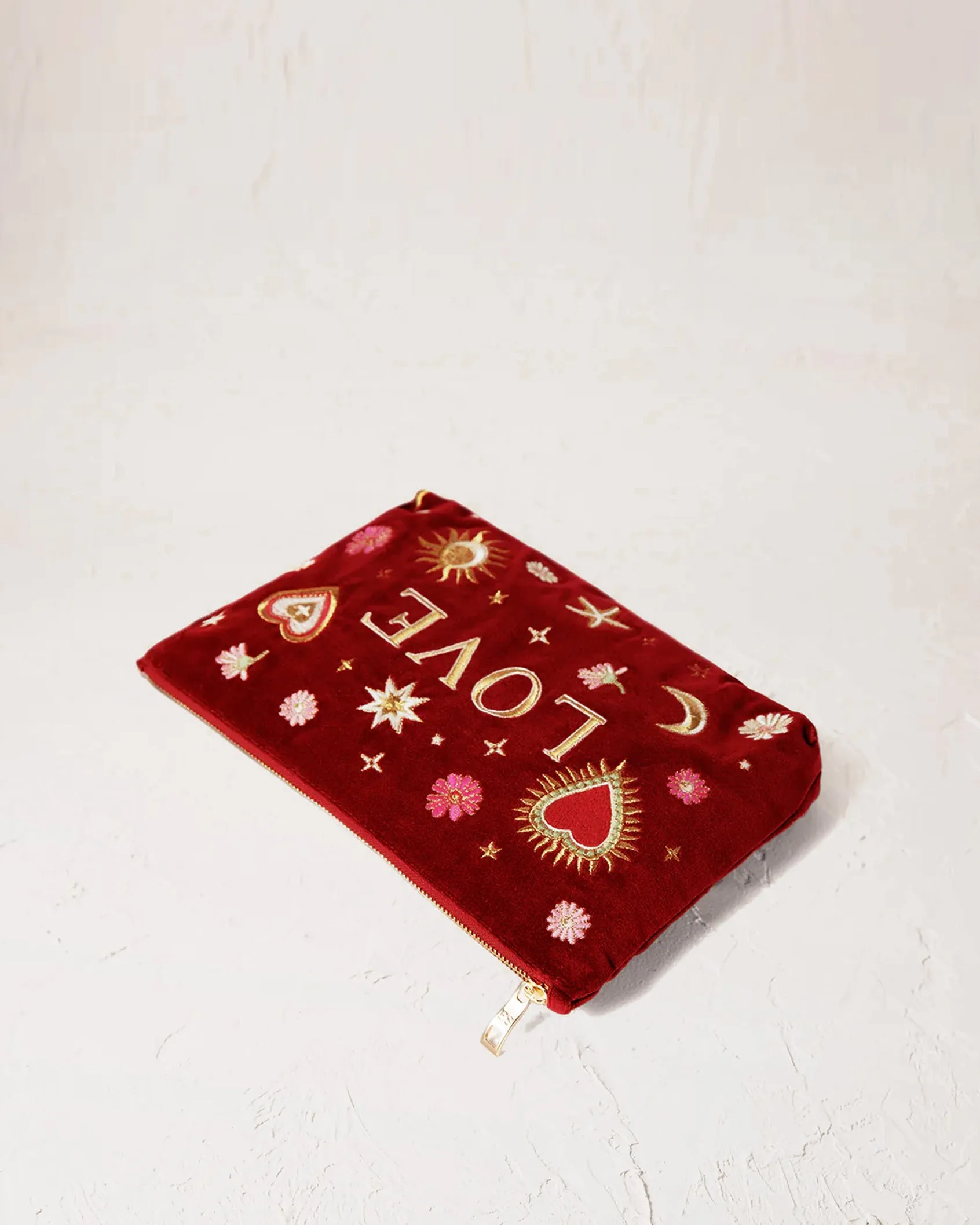 Elizabeth Scarlett LOVE velvet pouch