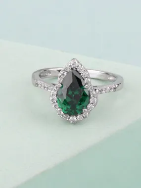 Emerald Pear Shaped Simple Ring