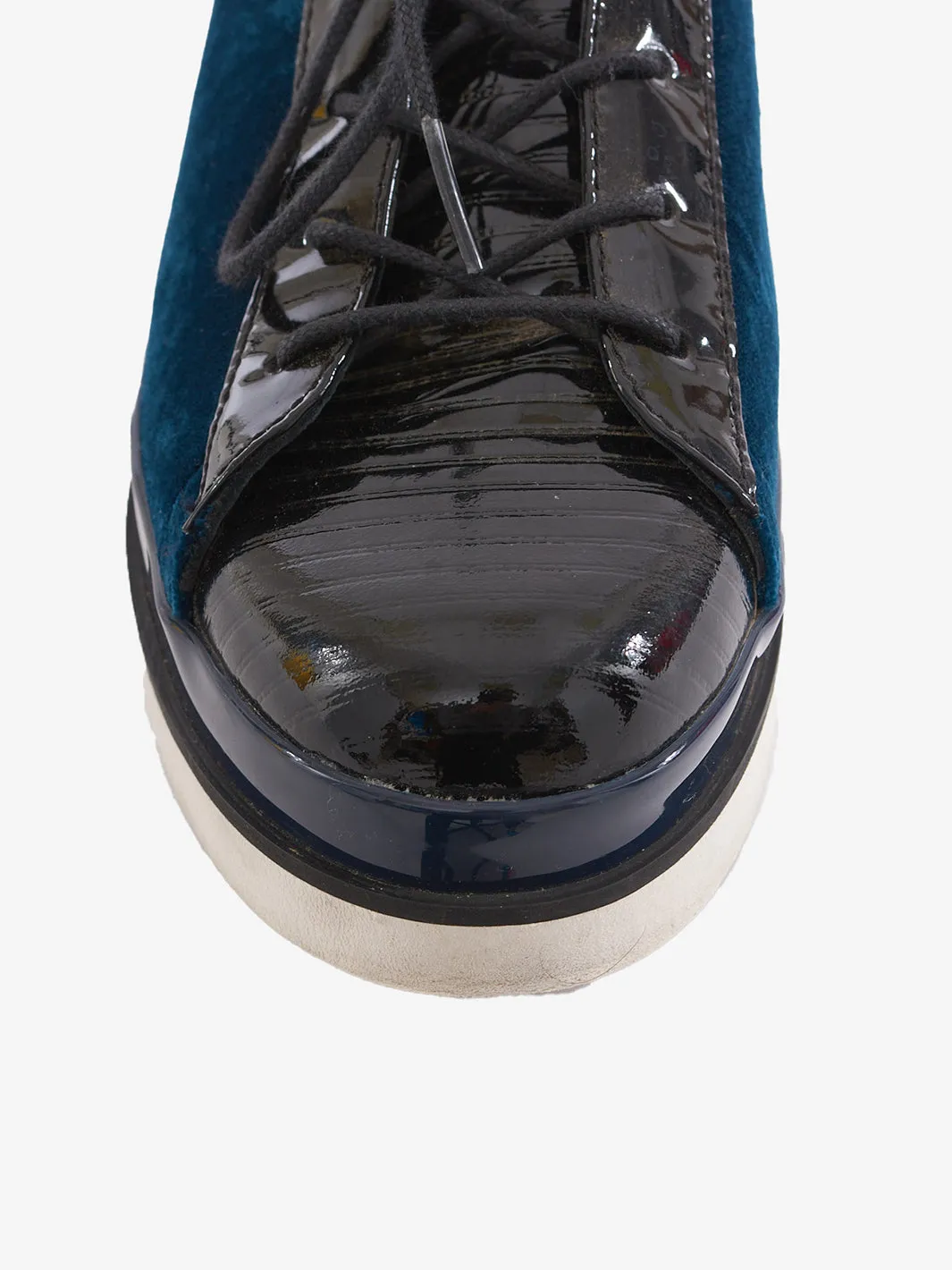 Emporio Armani sneakers in midnight blue velvet