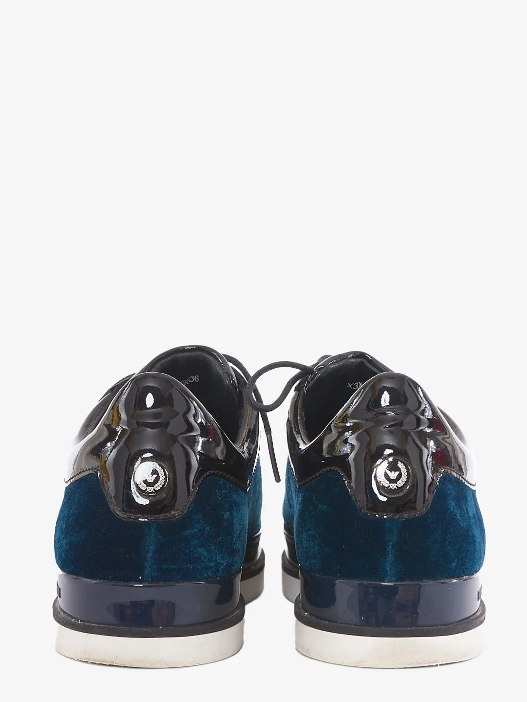 Emporio Armani sneakers in midnight blue velvet