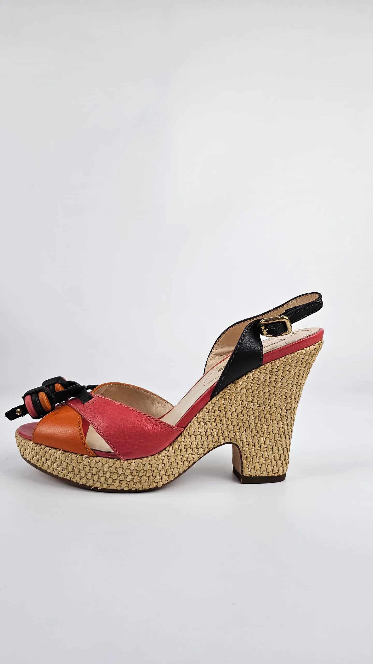 Espadrille 80 Wedge Sandals in Burnt Orange/Pink