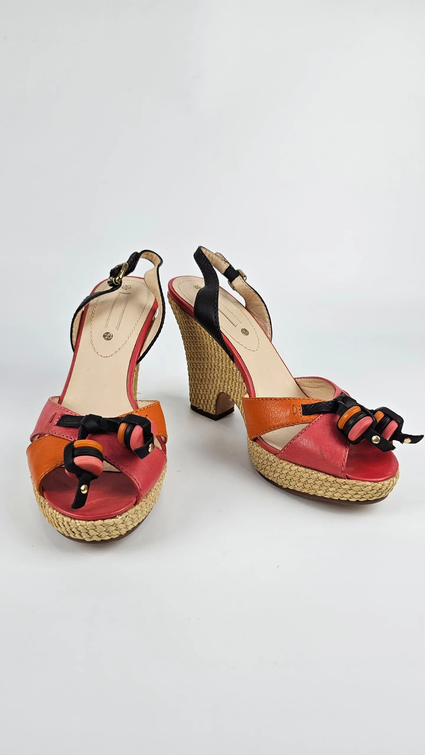 Espadrille 80 Wedge Sandals in Burnt Orange/Pink