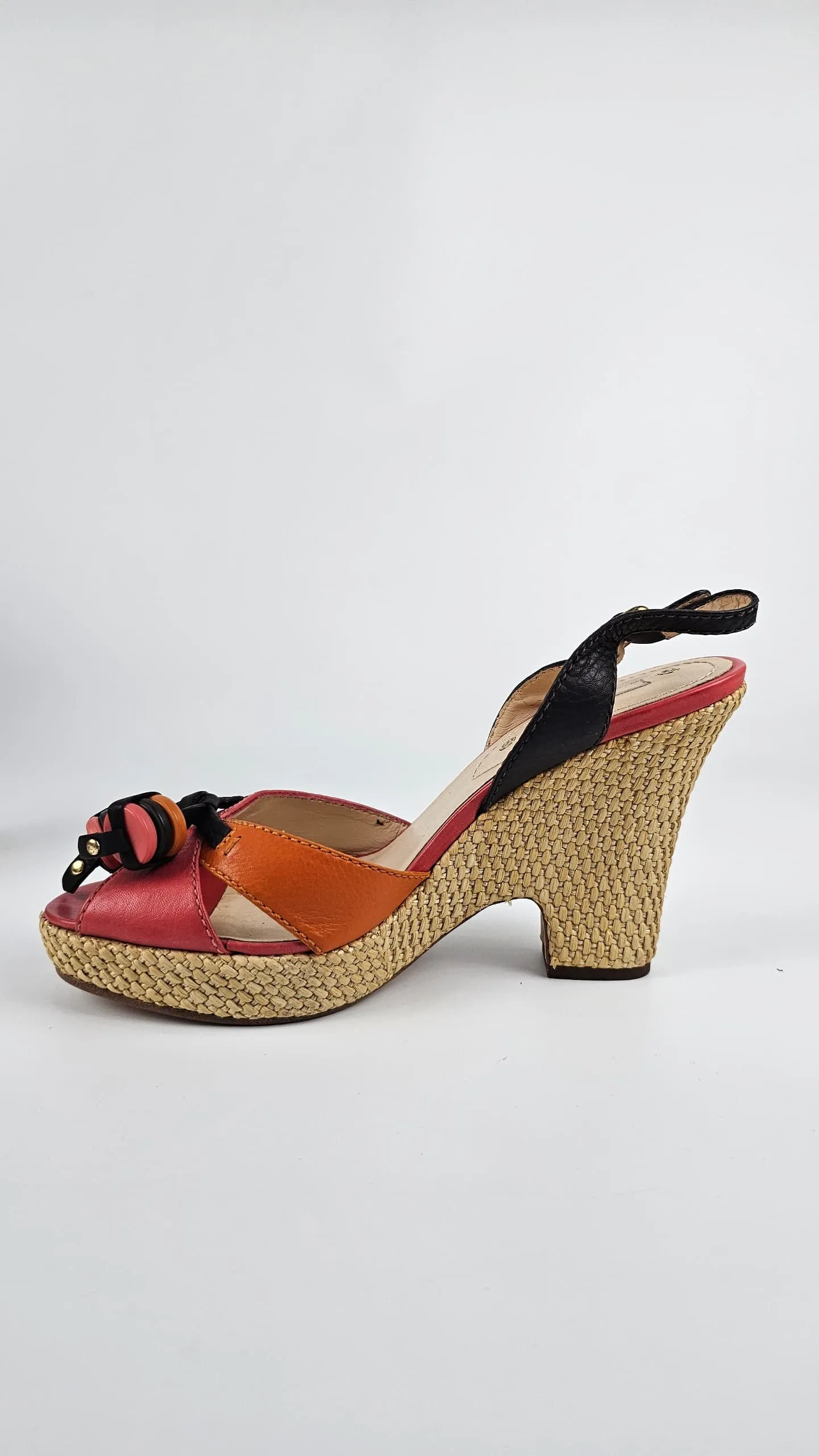 Espadrille 80 Wedge Sandals in Burnt Orange/Pink