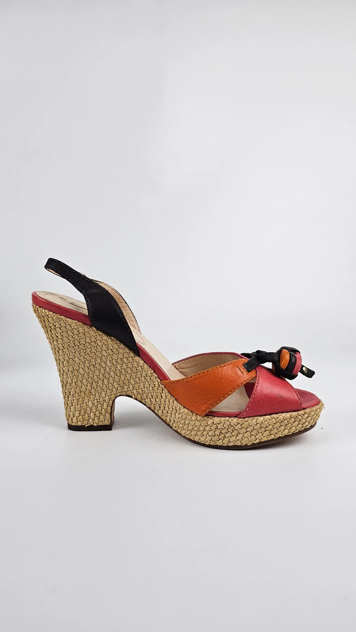 Espadrille 80 Wedge Sandals in Burnt Orange/Pink