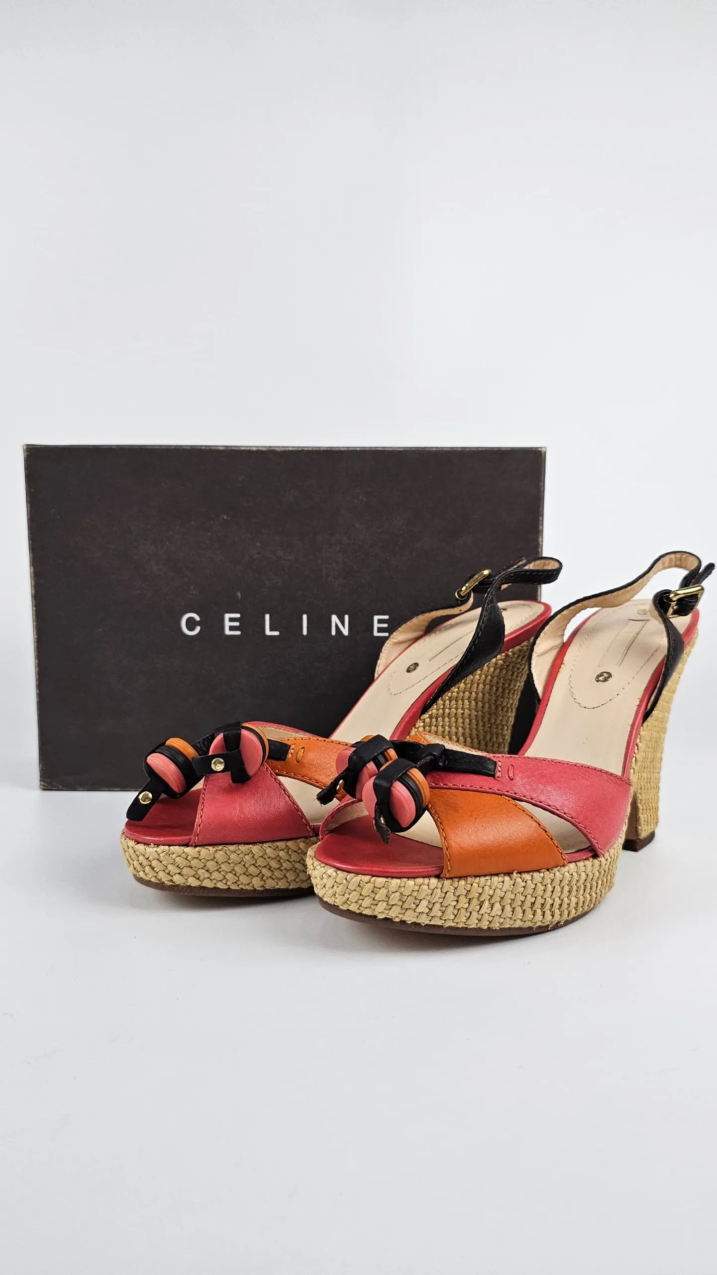 Espadrille 80 Wedge Sandals in Burnt Orange/Pink