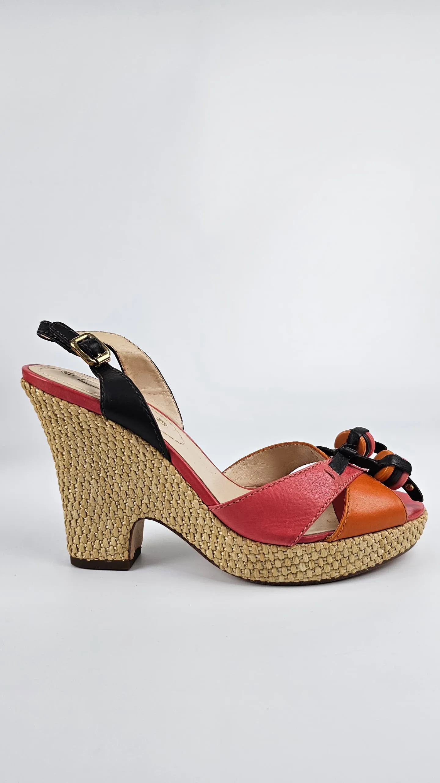 Espadrille 80 Wedge Sandals in Burnt Orange/Pink