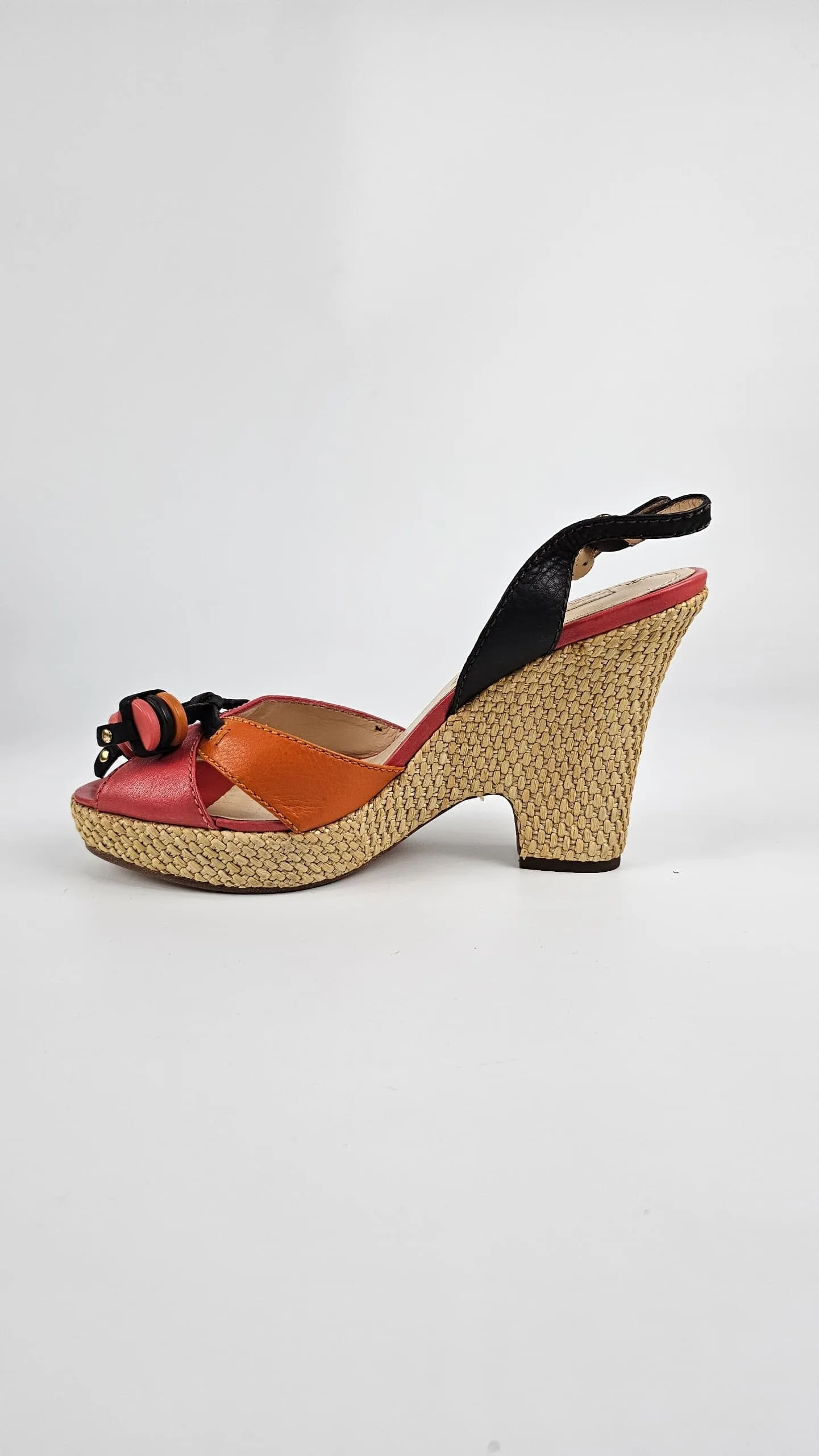 Espadrille 80 Wedge Sandals in Burnt Orange/Pink