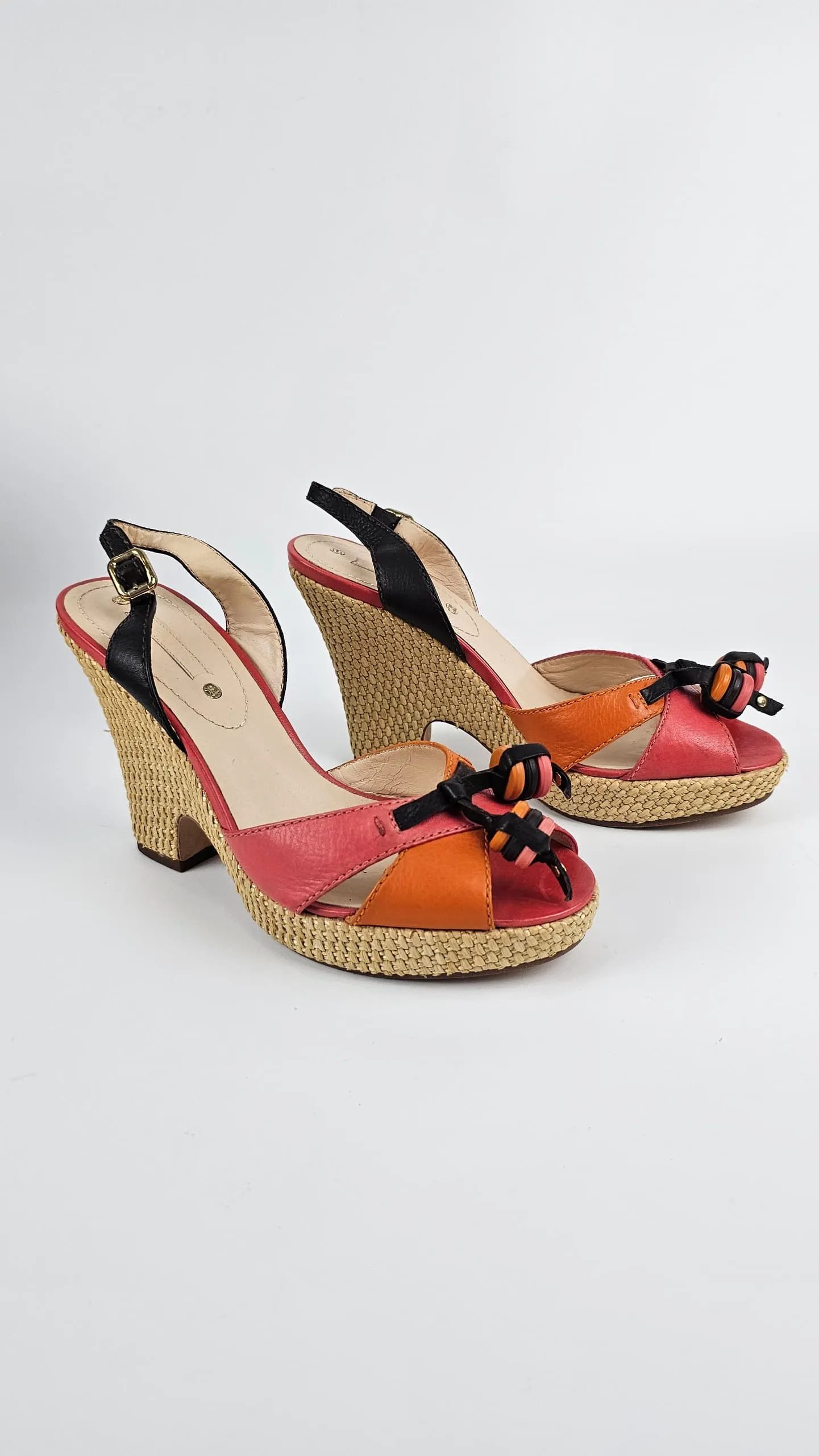 Espadrille 80 Wedge Sandals in Burnt Orange/Pink