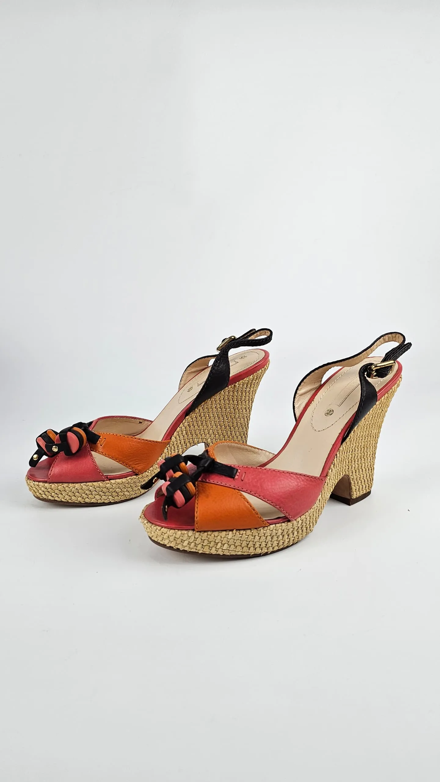 Espadrille 80 Wedge Sandals in Burnt Orange/Pink