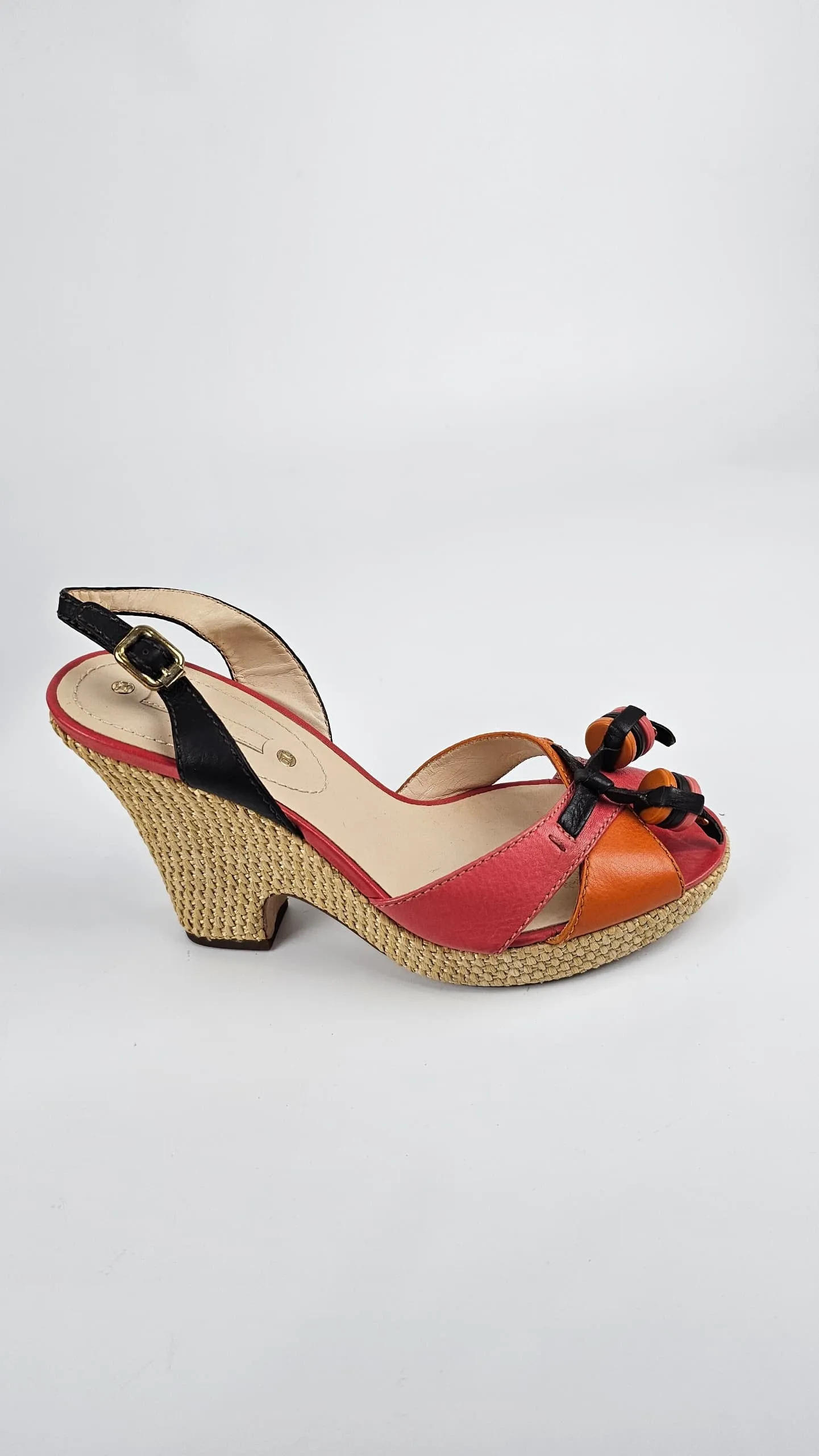 Espadrille 80 Wedge Sandals in Burnt Orange/Pink