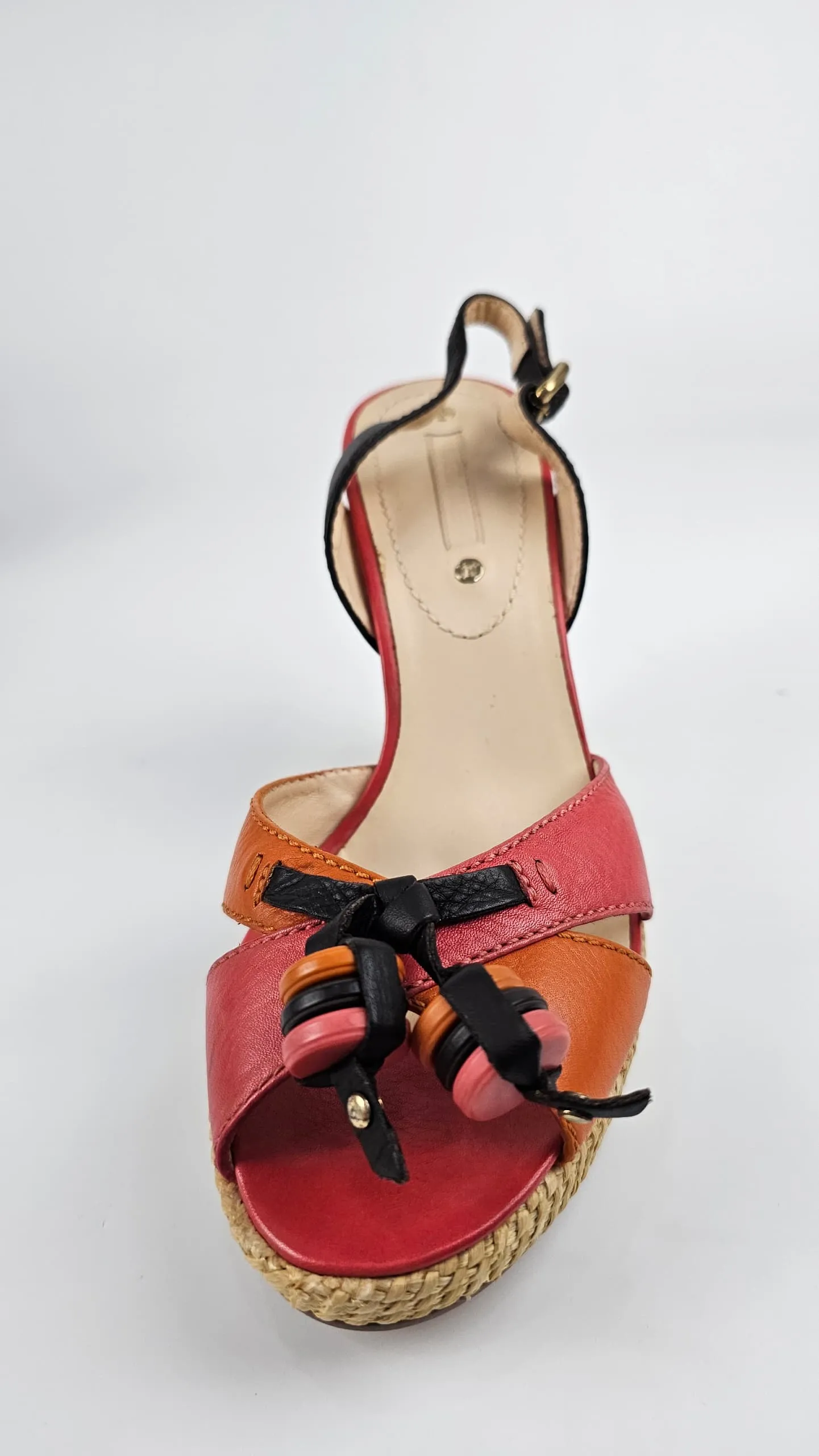 Espadrille 80 Wedge Sandals in Burnt Orange/Pink