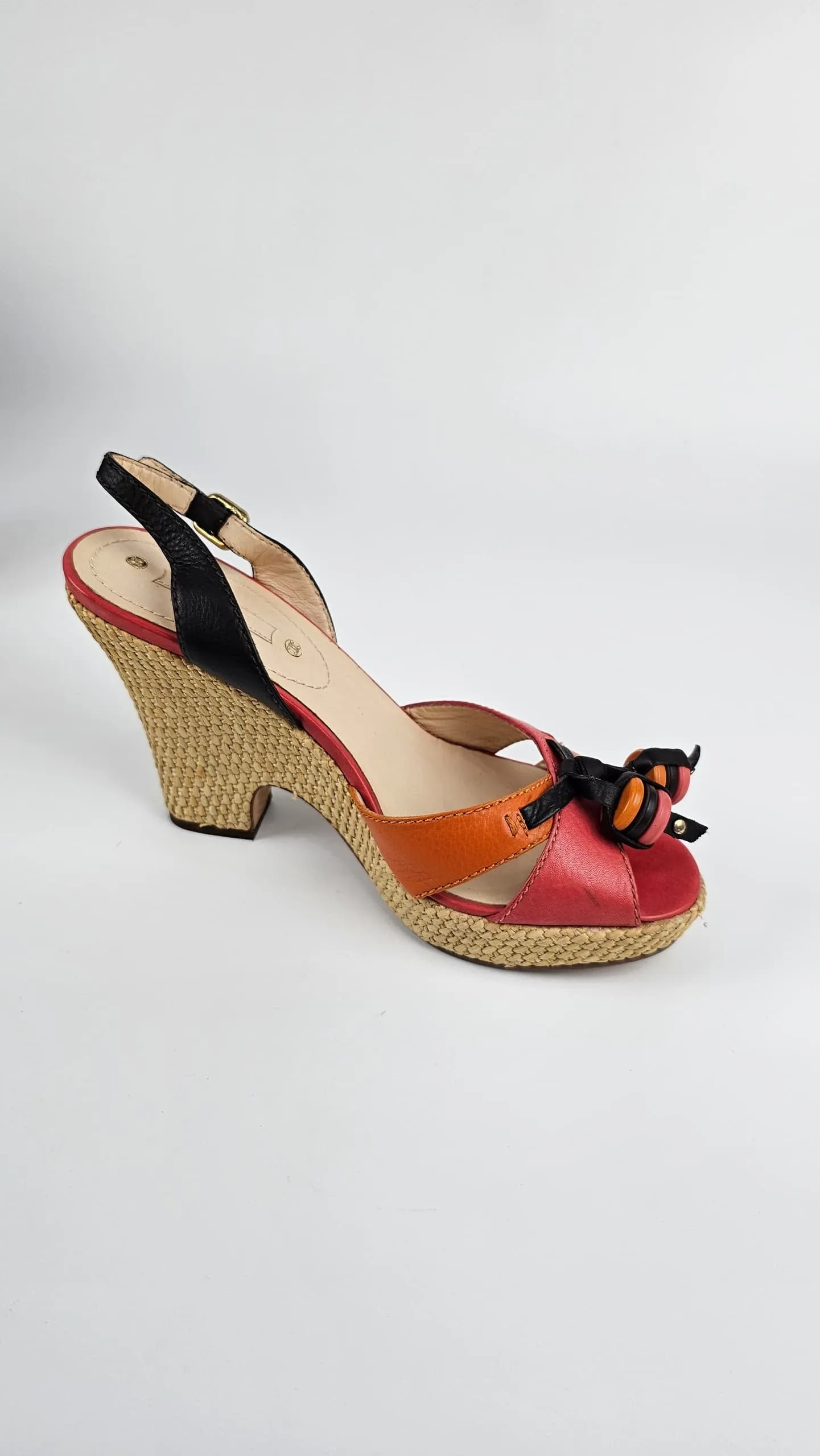 Espadrille 80 Wedge Sandals in Burnt Orange/Pink