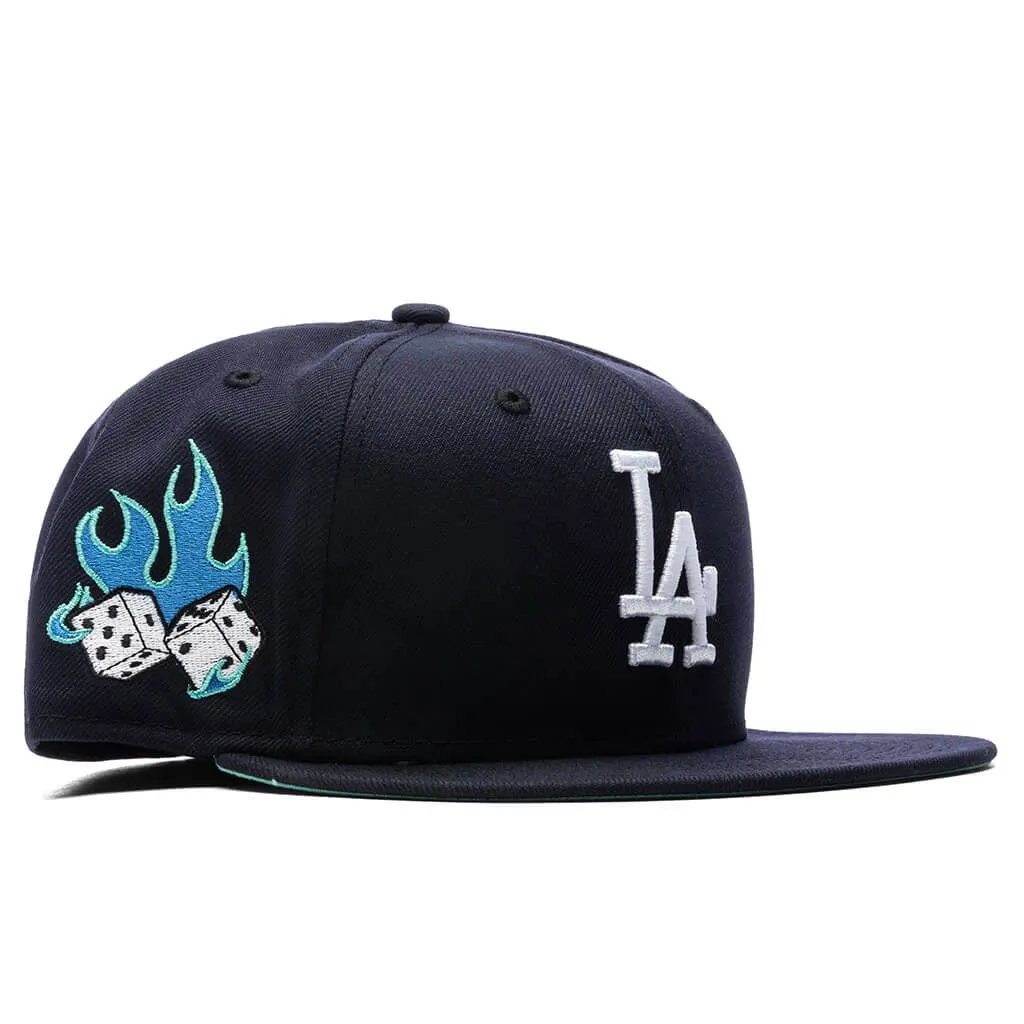 Feature x New Era Flaming Dice 59FIFTY Fitted - Los Angeles Dodgers