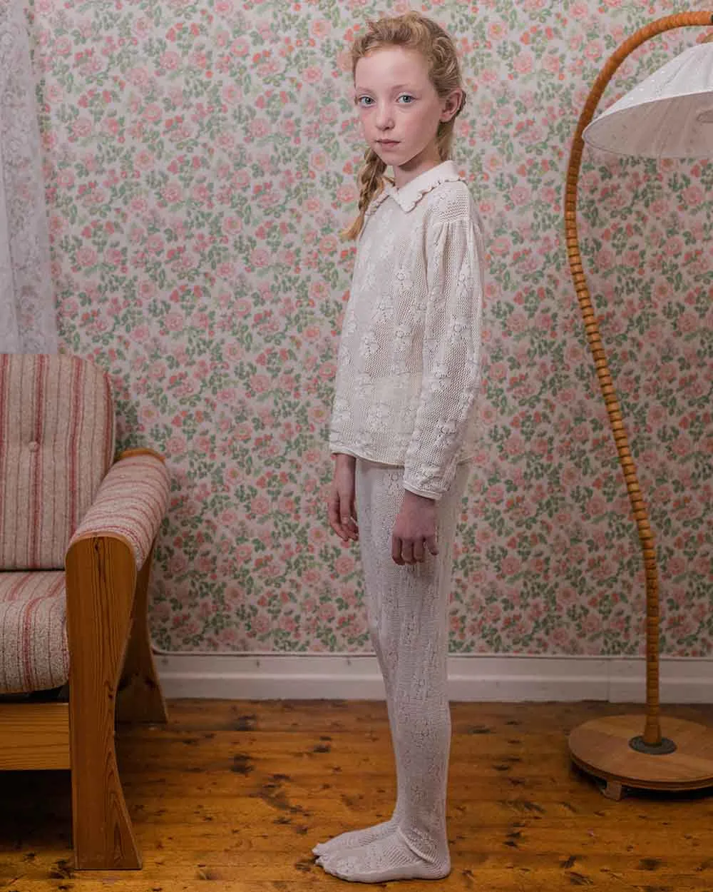 FISH & KIDS AW23 Romantic Knit Blouse in Ecru