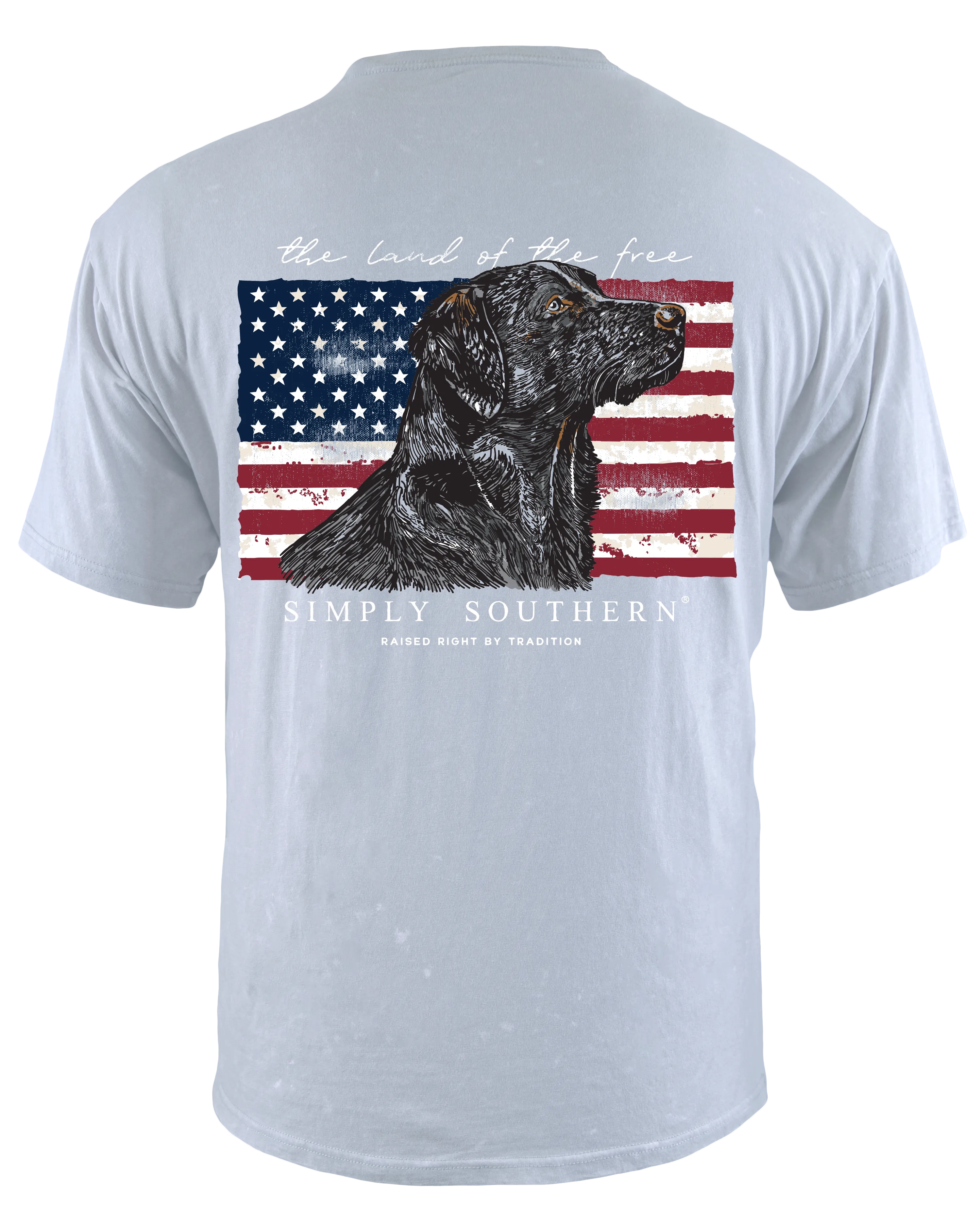 Flag with Dog Tshirt by Simply Southern